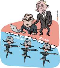 Западные карикатуры на Путина и Медведева