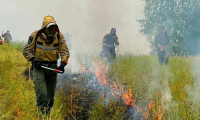 Площадь природного пожара в Хакасии за два часа выросла в 225 раз