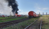 Крупный пожар на железнодорожной станции в Дзержинске локализован