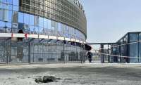Появилось видео с началом падения беспилотника на арену в Белгороде