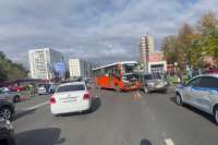 В Нижнем Новгороде автобус столкнулся с семью автомобилями